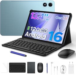 Aorlym P13 Pro - Tablet - 12 GB RAM + 256 GB ROM (2 TB/TF) - 13,4 inch tablet FHD+ 120 Hz - Android 16 - UNISOC T7280 - 12000 mAh - 4G LTE - Wi-Fi 5 - Bluetooth 5.0 - Inclusief toetsenbord, muis, Stylus en hoesje - Dubbele luidsprekers - Blauw — thumbnail 1
