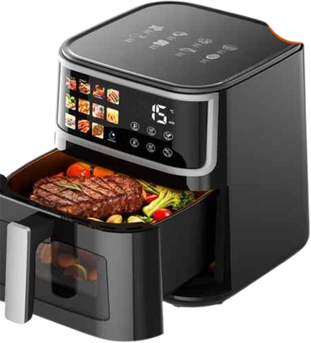ElevateCommerce - XXL Airfryer 8L 1700W Heteluchtfriteuse met Touchscreen, 11 Automatische Programma’s, 200°C, Anti-Aanbak Mand & Timer – Zwart — afbeelding 1