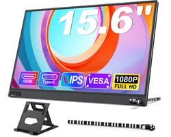 Ohana DT - Portable Monitor Laptop - Draagbare Monitor - Draagbaar Scherm - 15.6 Inch - 1920x1080 Full HD - IPS - 60Hz - USB-C - Mini HDMI