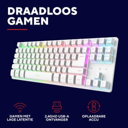 Trust GXT831W Thado Tkl Wrls KB wh US toetsenbord — thumbnail 4