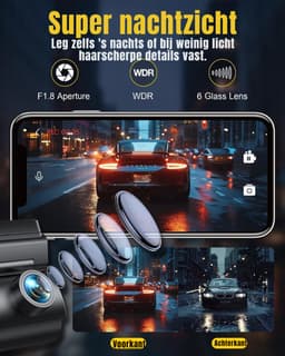 Zyrex® Dashcam Voor en Achter - Dashcam - Dashcam Voor Auto - Zwart - 7cm x 3cm x 2cm — thumbnail 5