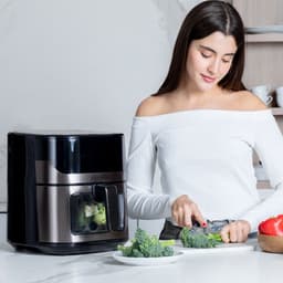 Black & Decker BXAF6500E Enkel 6,5 l Vrijstaand 1600 W Friteuse met weinig vet Zwart, Grijs — thumbnail 9