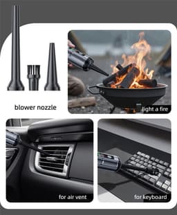Draadloze stofzuiger met verstelbare zuigkracht, laag geluidsniveau, draagbare autostofzuiger met LED-digitaal display — thumbnail 2