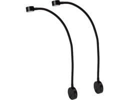 2x Dimbaar LED Leeslamp Zwart voor Hoofdbord met Dubbele USB Oplaadpoorten