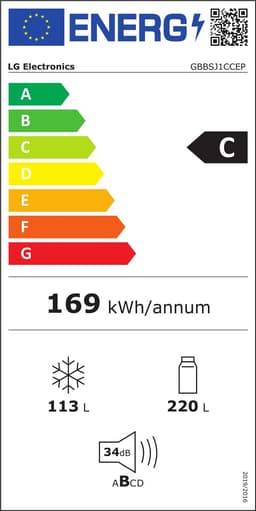 LG GBBSJ1CCEP - Koel-vriescombinatie 333L - Energieklasse C - Mat Zwart - Fresh Converter+ voor ieder soort vlees, fruit of groente - Door Cooling+ waardoor dranken en etenswaren langer vers blijven - Zero Clearance voor iedere keuken — thumbnail 2