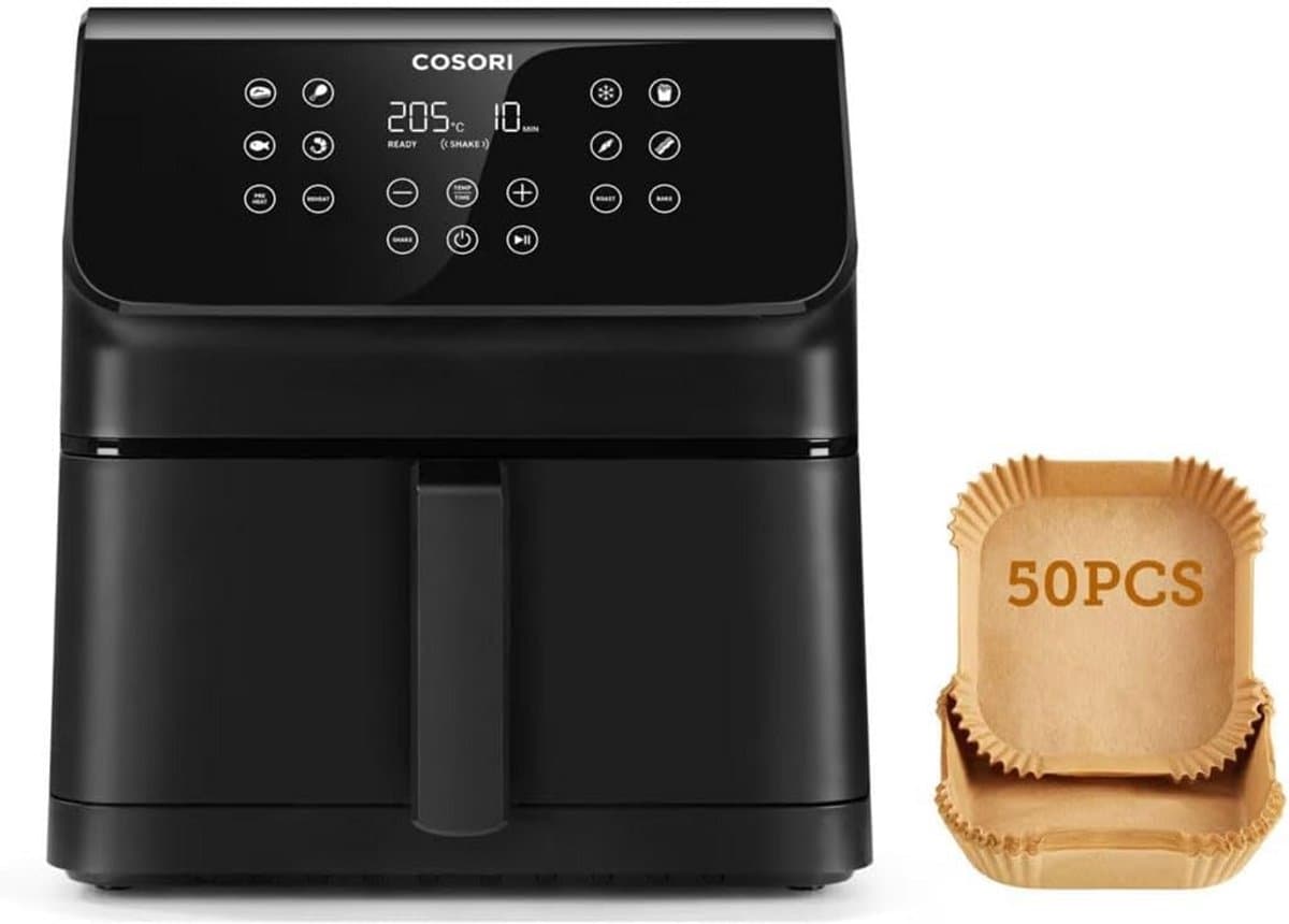Luchtfriteuse 6,2L Zwart XXL - Inclusief 50 Bakpapiertjes - XL Airfryer — afbeelding 1
