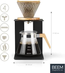 Glazen Handfilter Koffiezetapparaat Set voor 4 Kopjes | Handmatige Koffiebrouwkunst — thumbnail 3