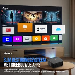 Strex Beamer - Smart 1080P Full HD Projector - 4K Ondersteuning - WiFi & Bluetooth - Ingebouwde Speakers - Draagbare Mini Beamer Thuisbioscoop - WhaleOS - Inclusief Opbergtas & Projectiescherm — thumbnail 3