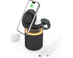 Draadloze Oplader met Bluetooth Speaker en Nachtlamp | Sfeerverlichting met Touch Bediening