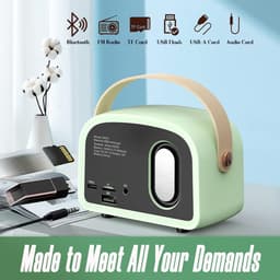 Retro Bluetooth-luidspreker – Mini draagbare draadloze luidspreker – TWS-functionaliteit – Decoratieve retroluidspreker – Geschikt voor thuis/buitengebruik – Groen — thumbnail 3