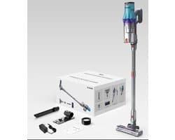 Viashi™Flexclean Steelstofzuiger Draadloos - 300W - Kruimeldief - Opzetstukken - Stofzuiger 35kPa zuigkracht - Zonder zak op accu - CleanDetect