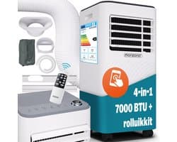 Monzana mobiele airco - 7000 BTU raamkit 20 tot 25m² wifi timer - wit