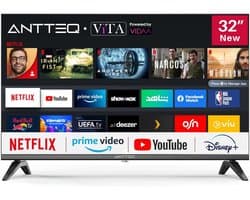 Smart TV 32 Inch (81 cm) met Vidaa, Netflix, YouTube en WLAN - HD Televisie met Triple Tuner