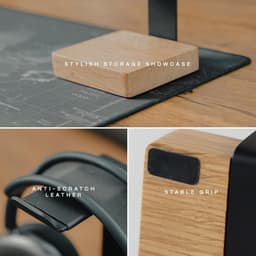 Hoofdtelefoon Standaard Walnoot - Houten Headset Houder — thumbnail 5