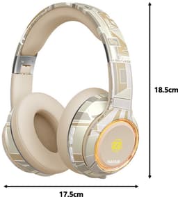 NAXSIR Over-Ear Bluetooth-hoofdtelefoon met RGB-verlichting, kaartlezer, ruisonderdrukking, Bluetooth 5.3, draadloze hoofdtelefoon — thumbnail 2