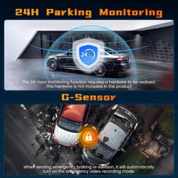 Dashcam WiFi met 64GB SD Kaart - FHD 1080P Auto Camera met Dubbele Lens en G-Sensor — thumbnail 4