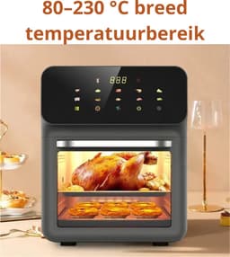 Sensova - Airfryer Oven 10 Liter met Grote Capaciteit - Elektrische Heteluchtfriteuse Zonder Olie met 360° Hete Luchtcirculatie, Multifunctionele Airfryer en Oven voor Gezond Koken voor 4–5 Personen — thumbnail 4
