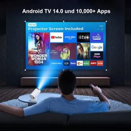 DVDSS® Mini projector - Thuisbioscoop - Ondersteunt 8K - Wit — thumbnail 3