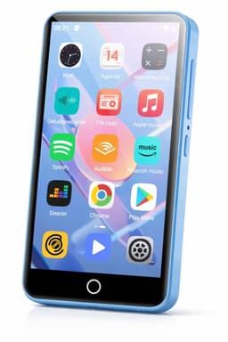 MP3-speler met Bluetooth en WiFi – 4 Inch Touchscreen MP4-speler – 1080P Videospeler – Android 9.0 met Play Store – 64GB + uitbreidbaar – Blauw — thumbnail 1