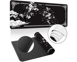 Cherry Blossom Mouse Pad，300*800*3mm，Japanese Gaming Mouse Pad with Sewn Edges, 3mm Thick Non-Slip Rubber Base, Waterproof, Tight Fitting and Smooth, for Any Mouse, Keyboard and Laptop