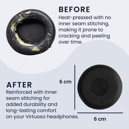 kwmobile 2x oorkussens geschikt voor Jabra Evolve 20 / 20se / 30 / 30II / 40 / 65 - Earpads voor koptelefoon in zwart — thumbnail 5