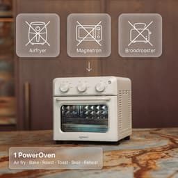 Safecourt 6-in-1 Airfyer oven - 100% PFAS-vrij - 6 programma’s - 80 tot 230 graden - Airfryer, bakken, roosteren, toasten, grillen & opwarmen - Beige — thumbnail 7
