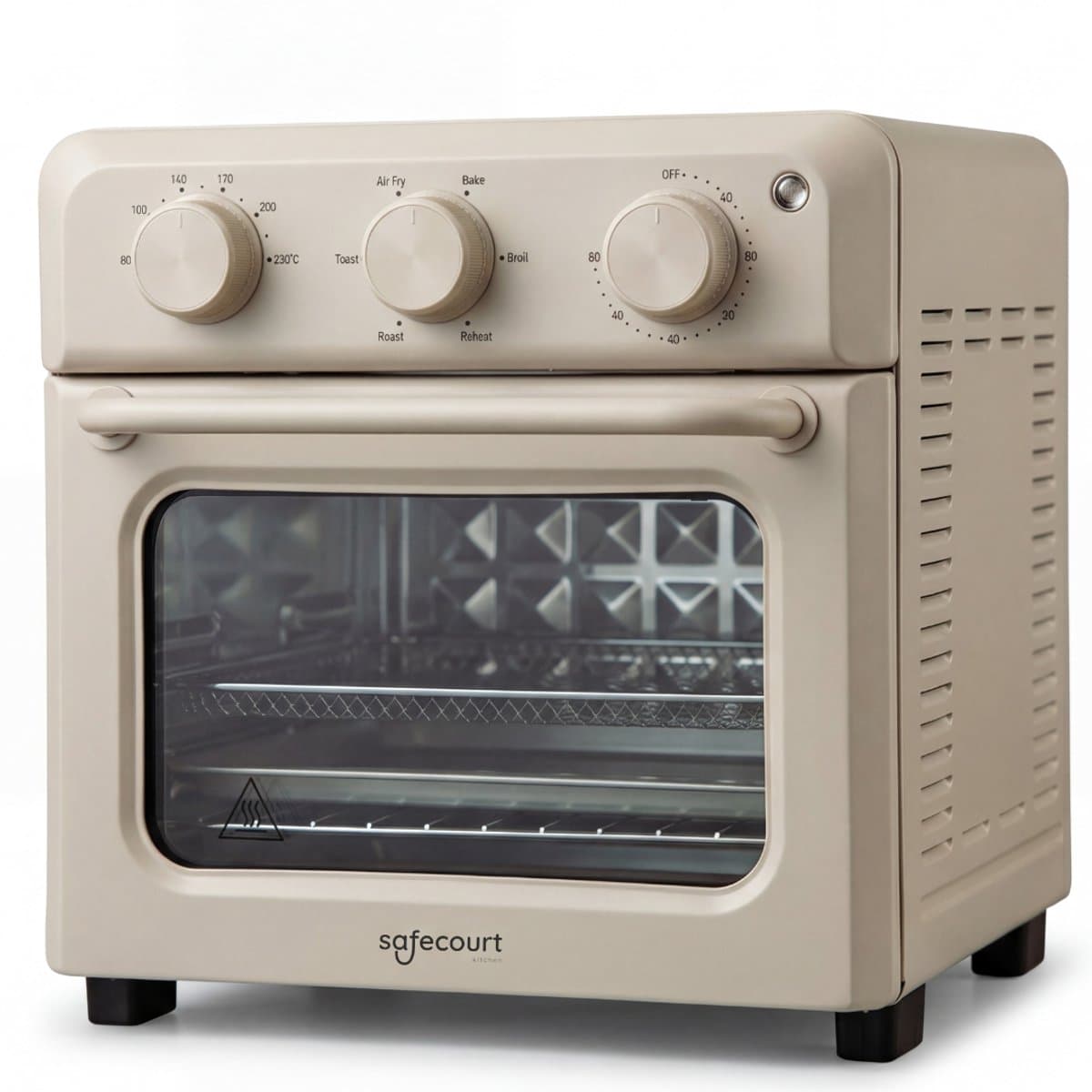 Safecourt 6-in-1 Airfyer oven - 100% PFAS-vrij - 6 programma’s - 80 tot 230 graden - Airfryer, bakken, roosteren, toasten, grillen & opwarmen - Beige — afbeelding 1