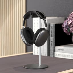 Hoofdtelefoonstandaard - Headset houder - Bureau organizer - Solide metalen basis - Zwart — thumbnail 4