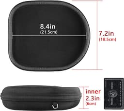 Hoofdtelefoon Case - Draagbare Opbergtas - Reizen Beschermen - Harde Beschermende Schaal - 21.5 x 18.5 cm - Zwart — thumbnail 5