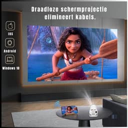 RONN® Draagbare beamer - Beamer - Projector - Mini Beamer - Wit - 10cm x 10cm x 16cm — thumbnail 3
