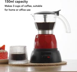 Elektrisch draagbaar espresso-koffiezetapparaat - 3 kopjes - aluminium - drupbestendig — thumbnail 3