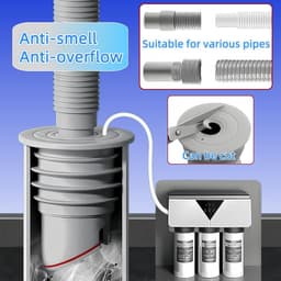 Allecta - Afvoerslangafdichting - Rioolplug - Siliconen - Afdichtingsring - Afvoerpijp - Keuken - Badkamer - Wasmachine - Zwart - 35-40 cm - Waterdicht — thumbnail 2
