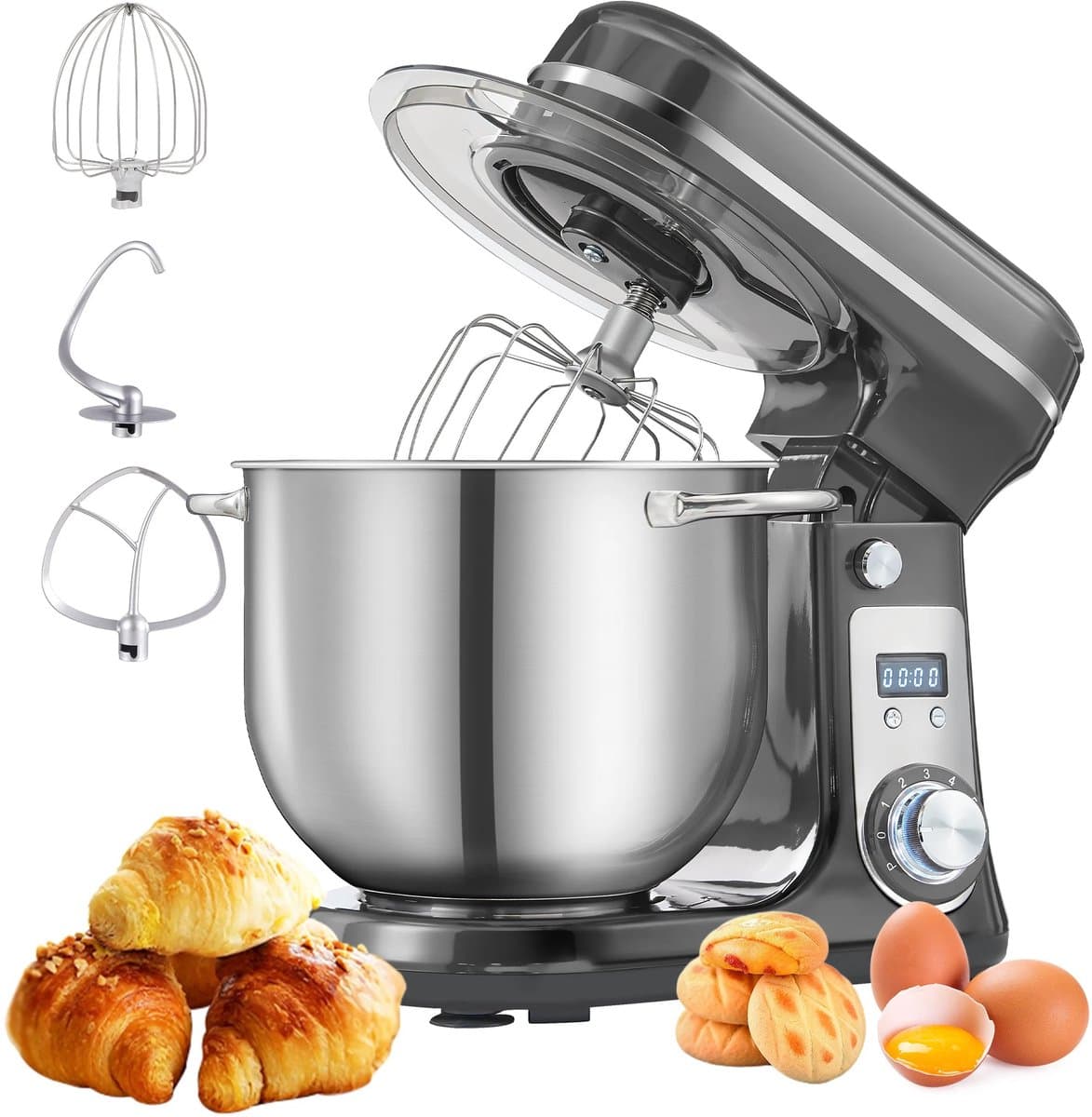 D&A Keukenmachine - Keukenmixer - Keukenmachine mixer - Keukenmachines - 6 Verschillende snelheden - 6 Liter - Roestvrijstaal — afbeelding 1