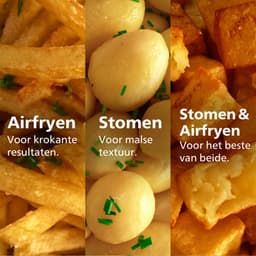 Philips Airfryer 5000-serie Megabasket Met Stoomfunctie – NA565/02 – Enkele mand óf Dubbele Mand - SteamClean – 9,5L – Tot 8 Personen – Inclusief Tang — thumbnail 4