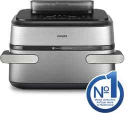 Philips Airfryer 5000-serie Megabasket Met Stoomfunctie – NA565/02 – Enkele mand óf Dubbele Mand - SteamClean – 9,5L – Tot 8 Personen – Inclusief Tang — thumbnail 2