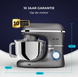 Fentic Keukenmachine – 2000W – Keukenrobot - Foodprocessor - 6,2L Mengkom – Incl. extra Accessoires – Antraciet — thumbnail 3