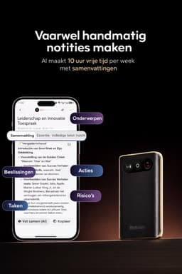 Botslab AI Note voice recorder – Slimme ChatGPT spraakrecorder met AI transcriptie & samenvattingen – 64GB geheugen – Nederlands & 120+ Talen – Magnetisch — thumbnail 5
