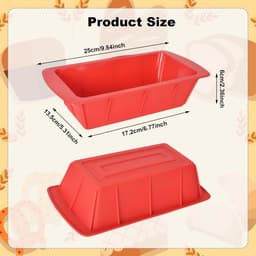 Cake Moulds - 2pcs Silicone Small 25 x 13.5 x 6 cm - Non-Stick Coating Rectangular Molds voor Cakes - Brood - Air Fryer Accessoires Bakeware — thumbnail 3