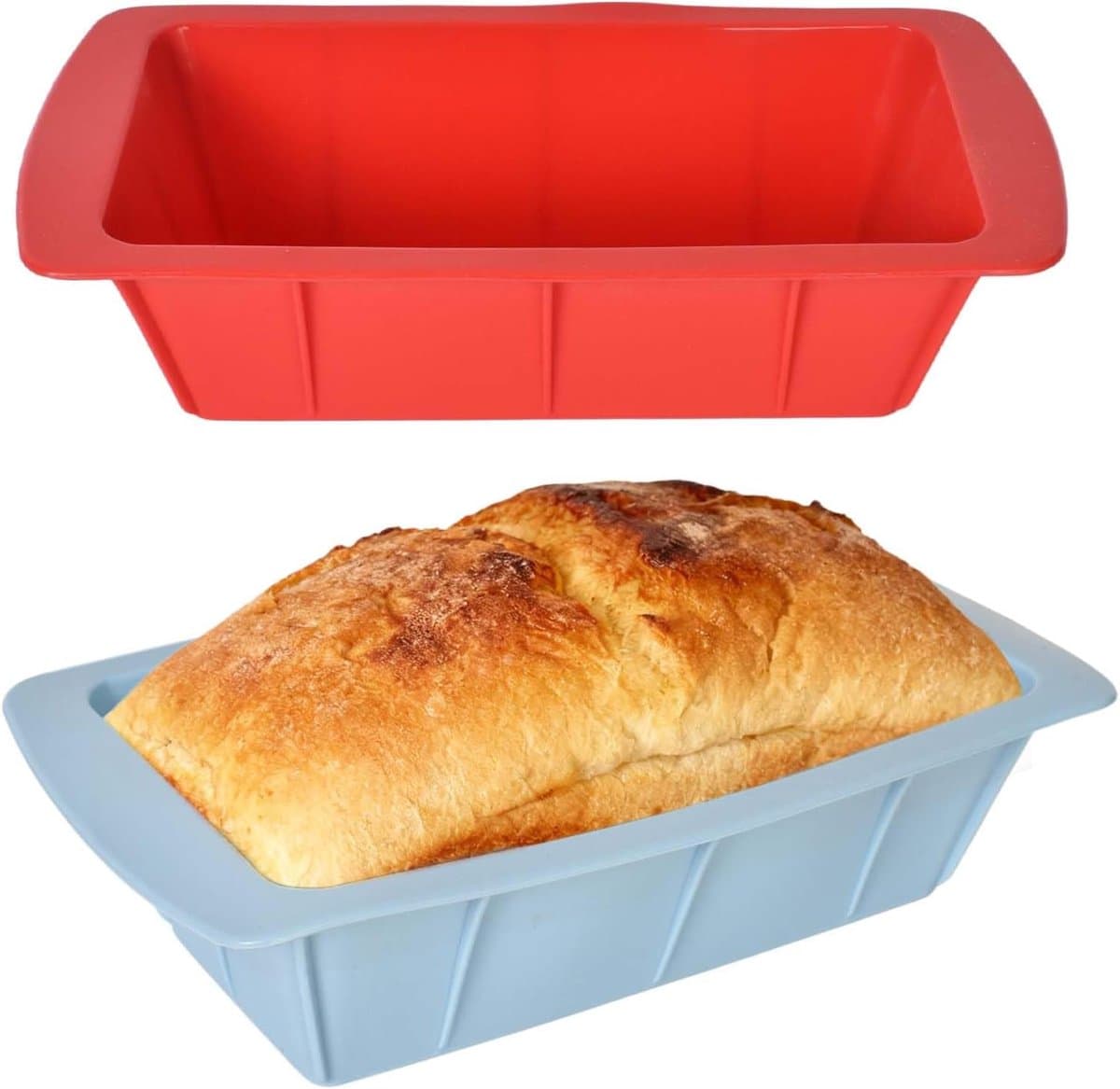 Cake Moulds - 2pcs Silicone Small 25 x 13.5 x 6 cm - Non-Stick Coating Rectangular Molds voor Cakes - Brood - Air Fryer Accessoires Bakeware — afbeelding 1