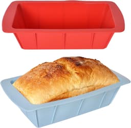 Cake Moulds - 2pcs Silicone Small 25 x 13.5 x 6 cm - Non-Stick Coating Rectangular Molds voor Cakes - Brood - Air Fryer Accessoires Bakeware — thumbnail 1
