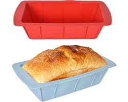 Cake Moulds - 2pcs Silicone Small 25 x 13.5 x 6 cm - Non-Stick Coating Rectangular Molds voor Cakes - Brood - Air Fryer Accessoires Bakeware