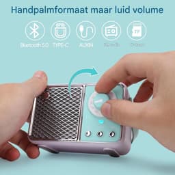 Retro Bluetooth- Vintage Bluetooth Speaker - Mini Retro Design With Stereo Bass Enhancement-Blauw — thumbnail 2