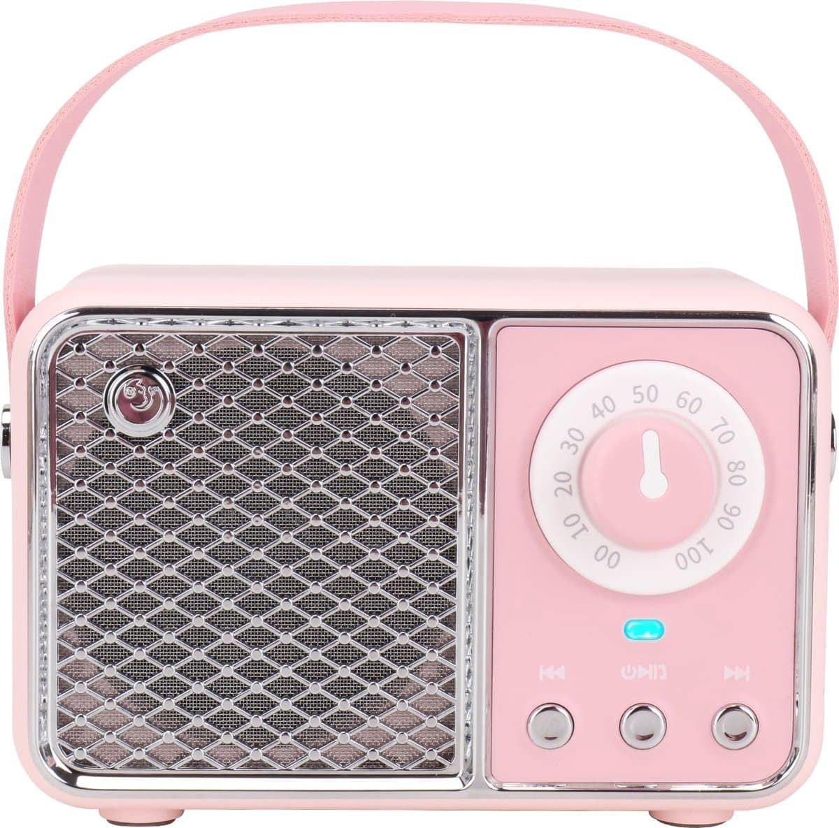 Retro Bluetooth- Vintage Bluetooth Speaker - Mini Retro Design With Stereo Bass Enhancement-Roze — afbeelding 1
