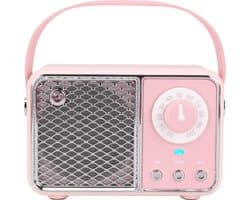 Retro Bluetooth- Vintage Bluetooth Speaker - Mini Retro Design With Stereo Bass Enhancement-Roze
