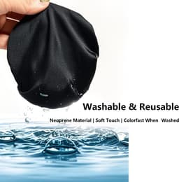 Stretchy Wasbare Hoofdtelefoons - Diameter 9 cm - Pack van 6 - Wasbaar - Rekbare Oorkop Bescherming voor Grote Over-Ear Headsets (6 cm-8.5 cm) - Zweetbescherming voor Gym en Gaming - Zwart — thumbnail 3