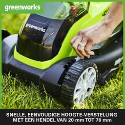 Elektrische Grasmaaier - Accu Grasmaaier - Gazon Onderhoud - 5 Maaihoogtes - 35cm Maaibreedte - Groen Zwart Grijs — thumbnail 3