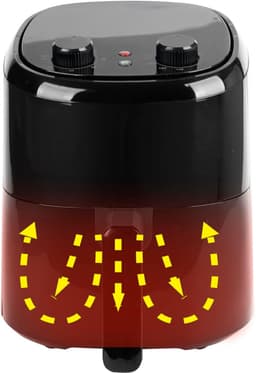 SCH® Mini airfryer - Airfryer - Airfryer klein - Zwart - ‎23cm x 23cm x 26cm — thumbnail 2