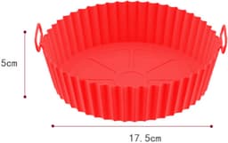 Siliconen airfryer bakr - Siliconen airfryer schaal - Airfryer siliconen bakvorm -Herbruikbare siliconen airfryer bak - Siliconen bakmat voor airfryer - Siliconen bakvorm voor airfryer - bakmandje - 17.5 cm diameter - herbruikbare ovenbakvorm — thumbnail 7