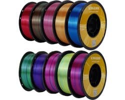 Zijde PLA Filament 10 Rollen Set 1,75 mm - Meerkleurig Hoogwaardig 3D Printer Materiaal