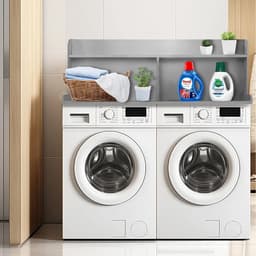 Wasmachine en Droger Meubel met 2-laags Opbergplank, Universeel Geschikt — thumbnail 2